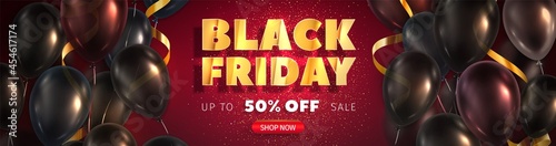 Long banner for Black Friday promotion, retail, shopping.