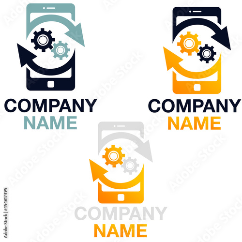 Mobile devices service and repair logo template