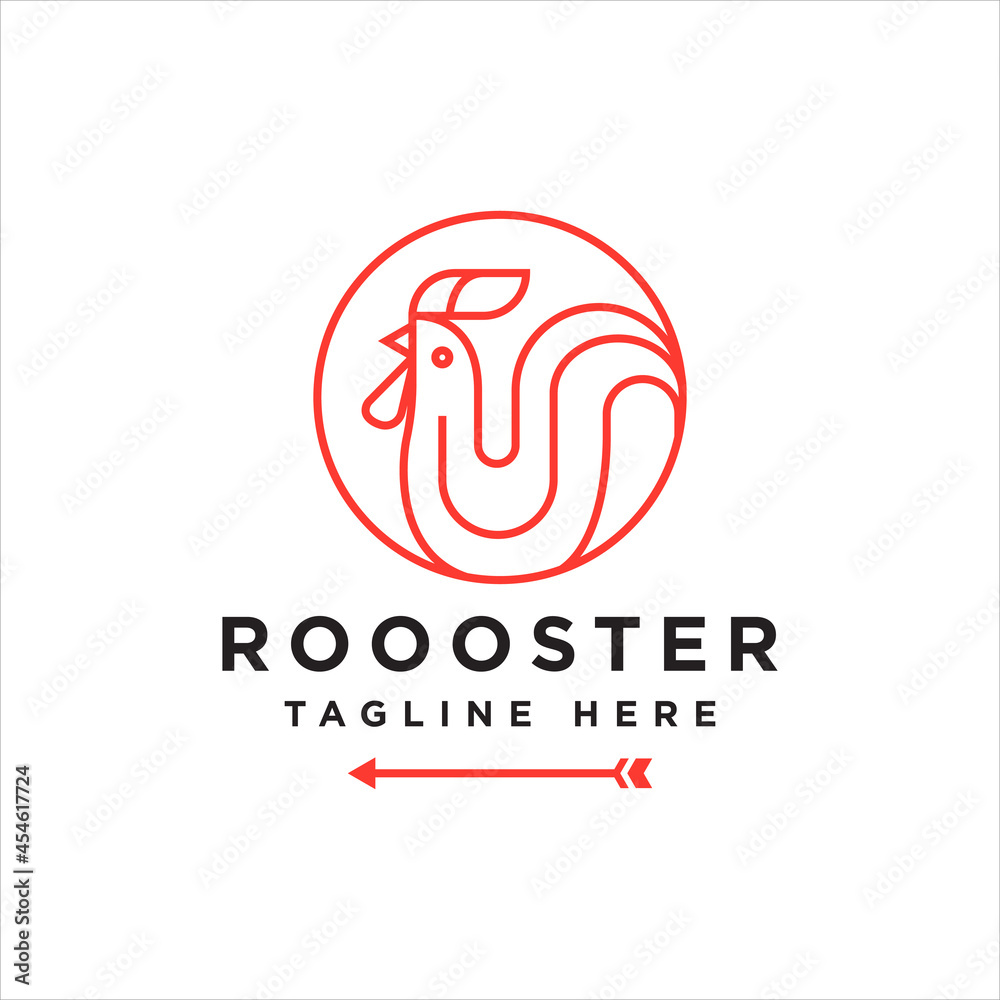 Rooster Logo Design minimalist concept