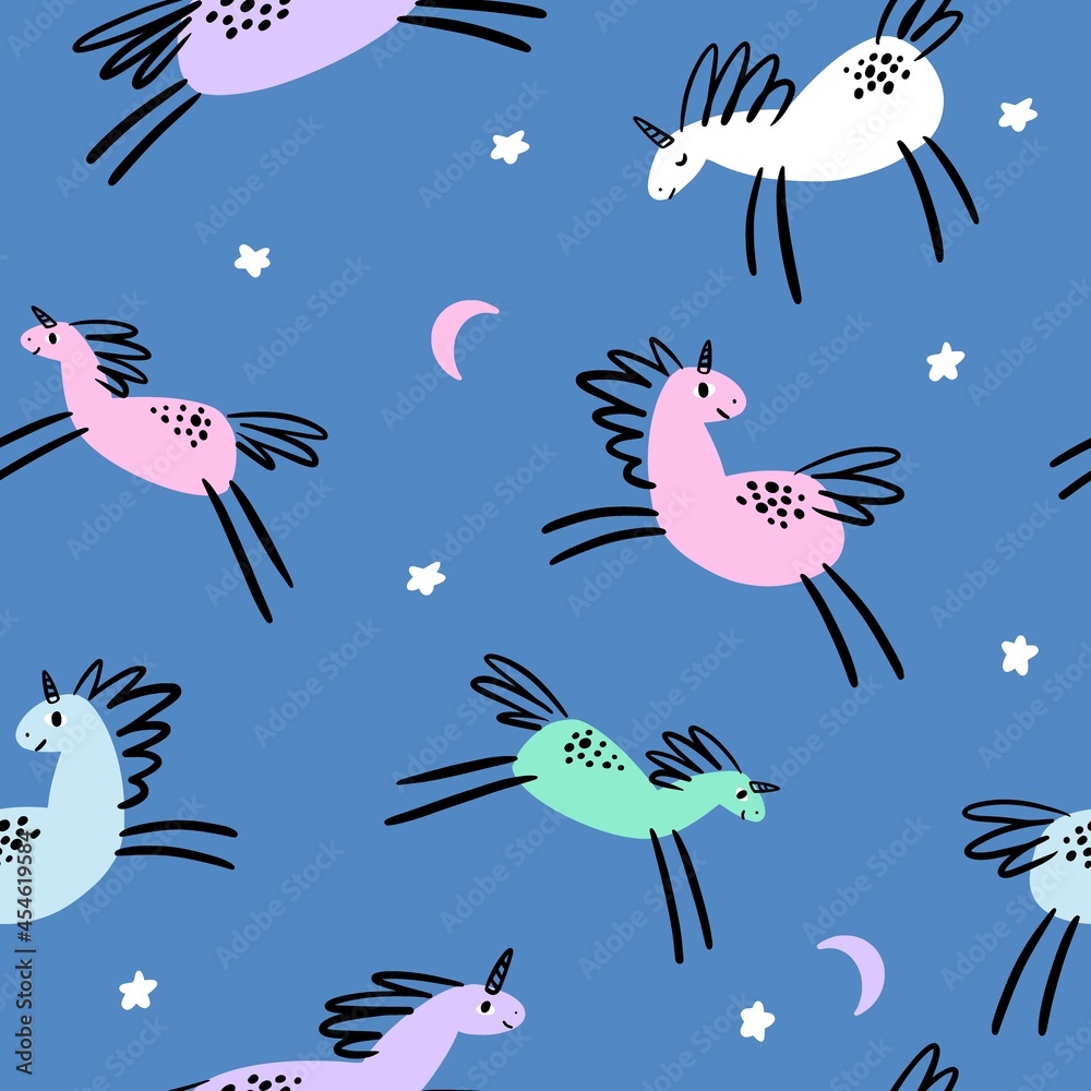 Pattern with cute unicorns Pattern with cute unicorns