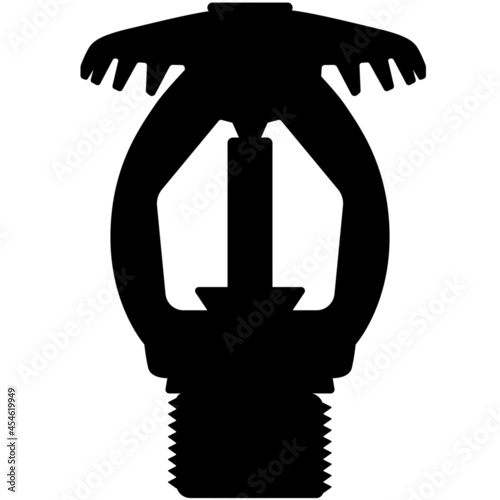 Fire sprinkler system, sprinkler head active fire protection for active fire protection extinguisher, firefighting and fastening from the ceiling. With assembly thread, fastening thread