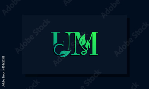 Minimal leaf style Initial UM logo photo