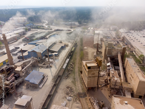 Aerial view on Construction materials factory