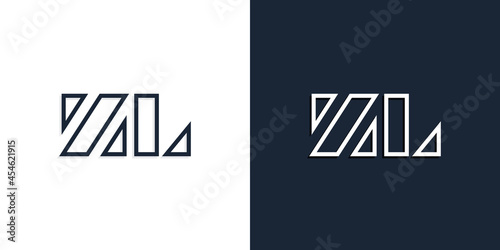 Abstract line art initial letters ZL logo.
