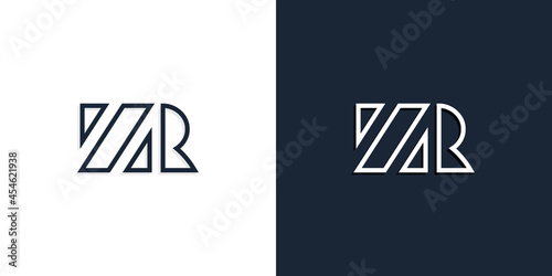 Abstract line art initial letters ZR logo.