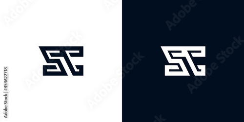 Minimal creative initial letters SC logo.