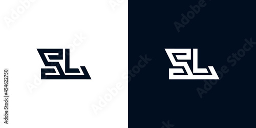Minimal creative initial letters SL logo.