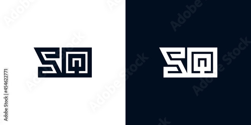 Minimal creative initial letters SQ logo.