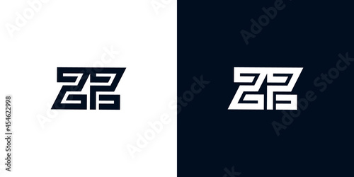 Minimal creative initial letters ZP logo