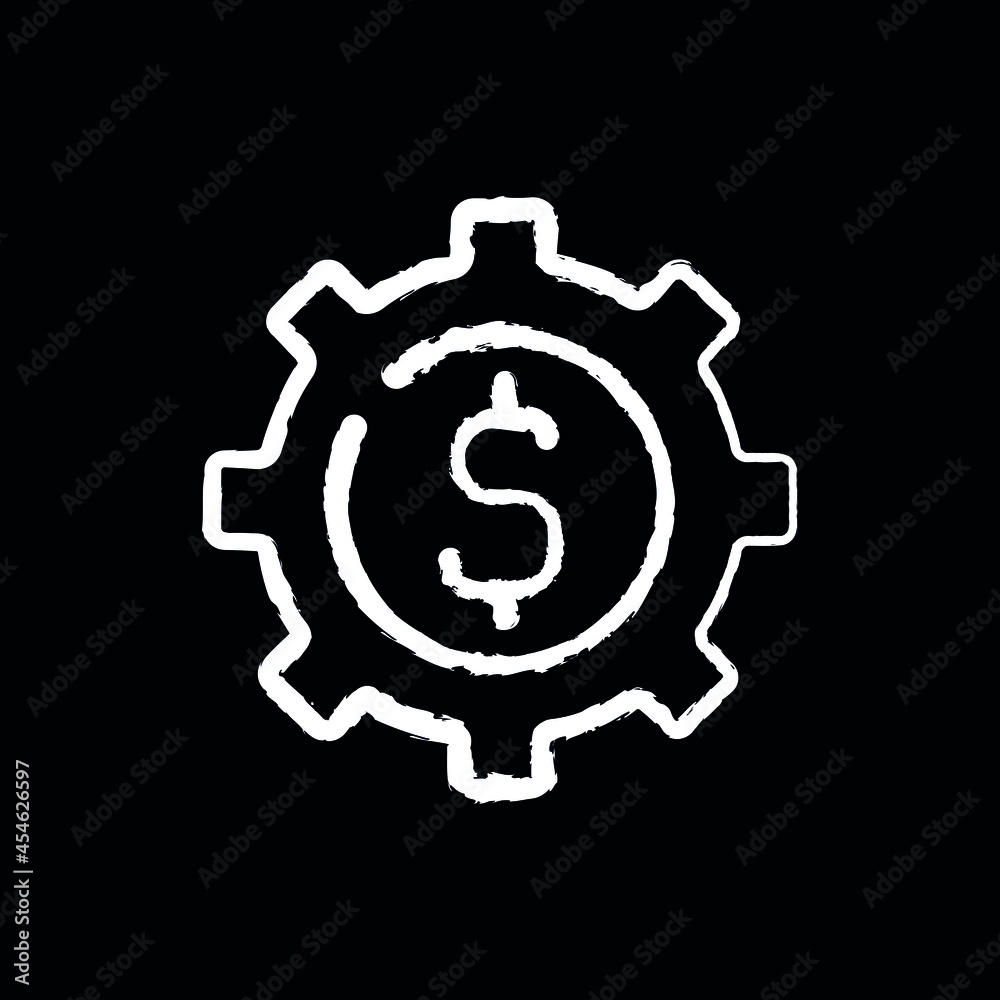 Money management chalk icon. Vector isolated black illustration. Money management chalk icon. Vector isolated black illustration.