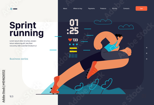 Runners - a man running and exercising outside, website template