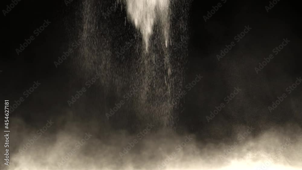 The explosive wave of shiny particles. slow motion