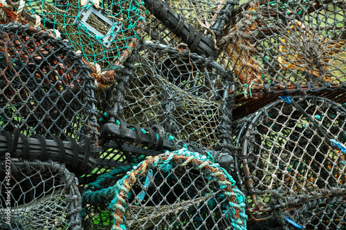 Wide  of Lobster pots in Niarbyl, Isle of Man