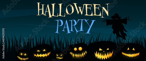 Halloween party banner blue new