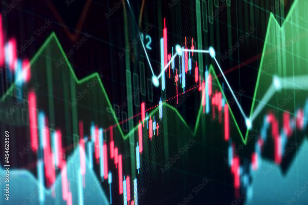 Financial stock market graph. Stock Exchange. Selective focus. Financial stock market graph. Stock Exchange. Selective focus.