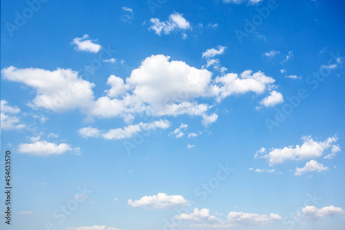 White fluffy clouds in the blue sky