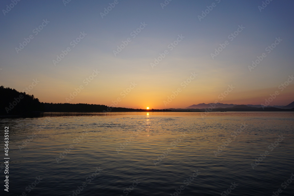 Tofino Harbour Sunset, Vancouver Island, British Columbia, Canada.