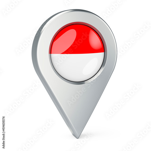 Free Download Map pointer with flag of Indonesia, 3D rendering - GFXLoad