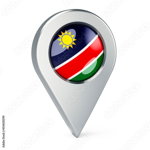 Free Download Map pointer with flag of Namibia, 3D rendering - GFXLoad