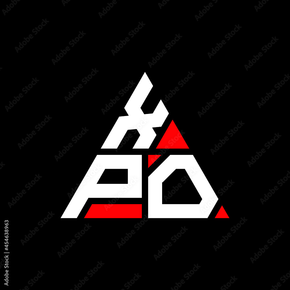 XPO triangle letter logo design with triangle shape. XPO triangle logo