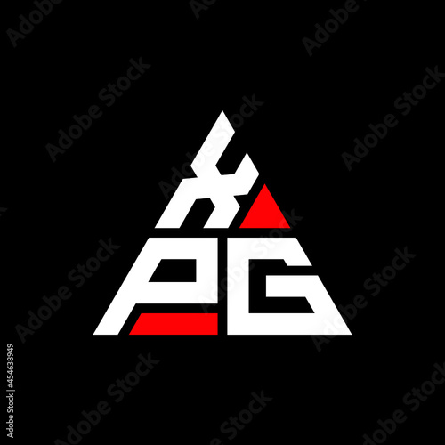 XPG triangle letter logo design with triangle shape. XPG triangle logo design monogram. XPG triangle vector logo template with red color. XPG triangular logo Simple, Elegant, and Luxurious Logo. XPG  photo