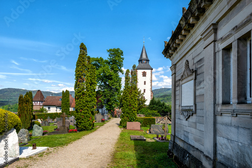 Cemetery an Liebfrauenkirche in Gernsbach, Black Forest, Germany