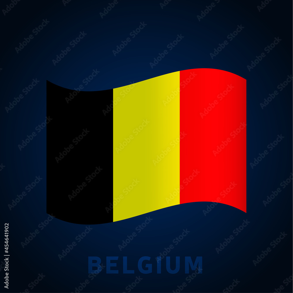 Fototapeta premium belgium wave vector flag. Waving national Official colors and proportion of flag. Vector illustration.