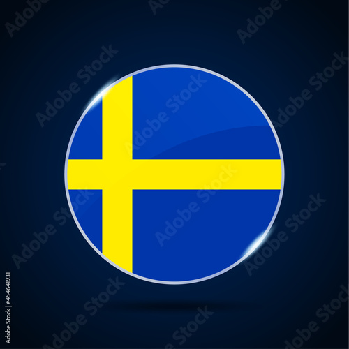 Free Download sweden national flag Circle button Icon. Simple flag, official colors and proportion correctly. Flat vector illustration. - GFXLoad