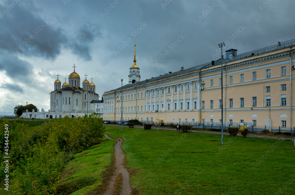 Vladimir, Russia - October 07, 2017: Museum complex of the Chamber. Holy Dormition Cathedral of Vladimir.