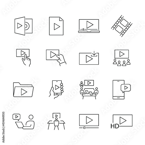 video icons set. video pack symbol vector elements for infographic web