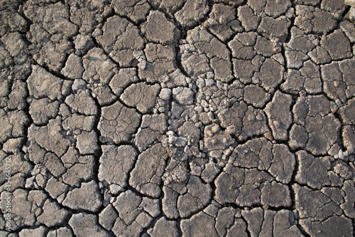 the texture of refractory clay with large cracks.drought and environmental problems