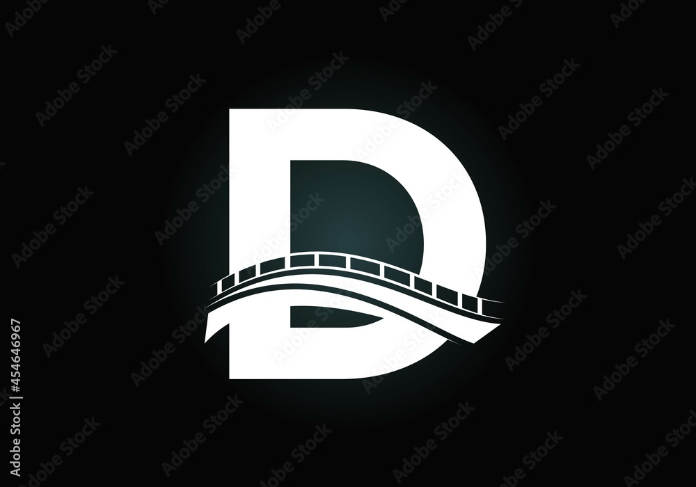 Initial D monogram letter alphabet with bridge sign. Abstract bridge logo design template. Modern vector logo for construction business and company identity. Initial D monogram letter alphabet with bridge sign. Abstract bridge logo design template. Modern vector logo for construction business and company identity.