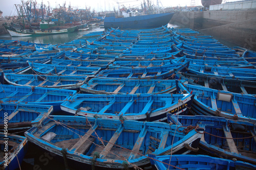 Wooden fishing boats in the harbor, Morocco