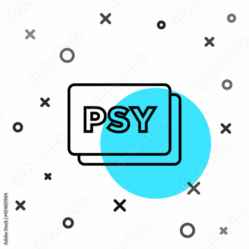 Black line Psychology icon isolated on white background. Psi symbol. Mental health concept, psychoanalysis analysis and psychotherapy. Random dynamic shapes. Vector