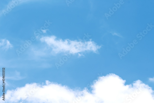 Soft clouds on vast bright bluesky background with breeze