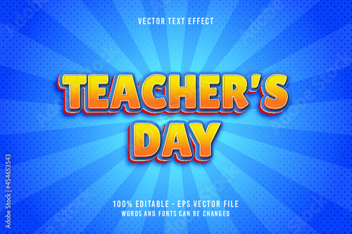 Teacher's day text, editable font effect