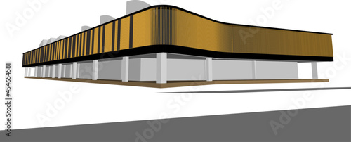 3D illustration of building project