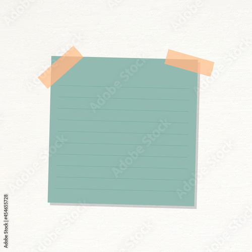 Green lined notepaper journal sticker vector
