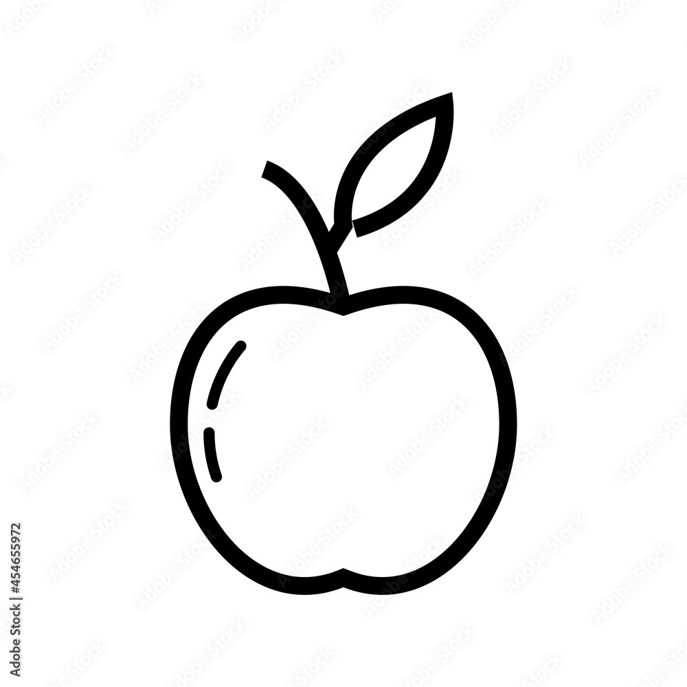 Apple vector icon, isolated outline illustration Apple vector icon, isolated outline illustration