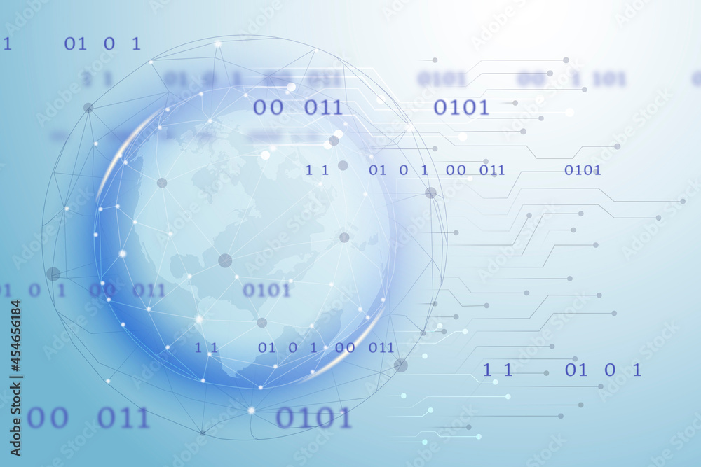 Obraz premium Futuristic global network technology vector