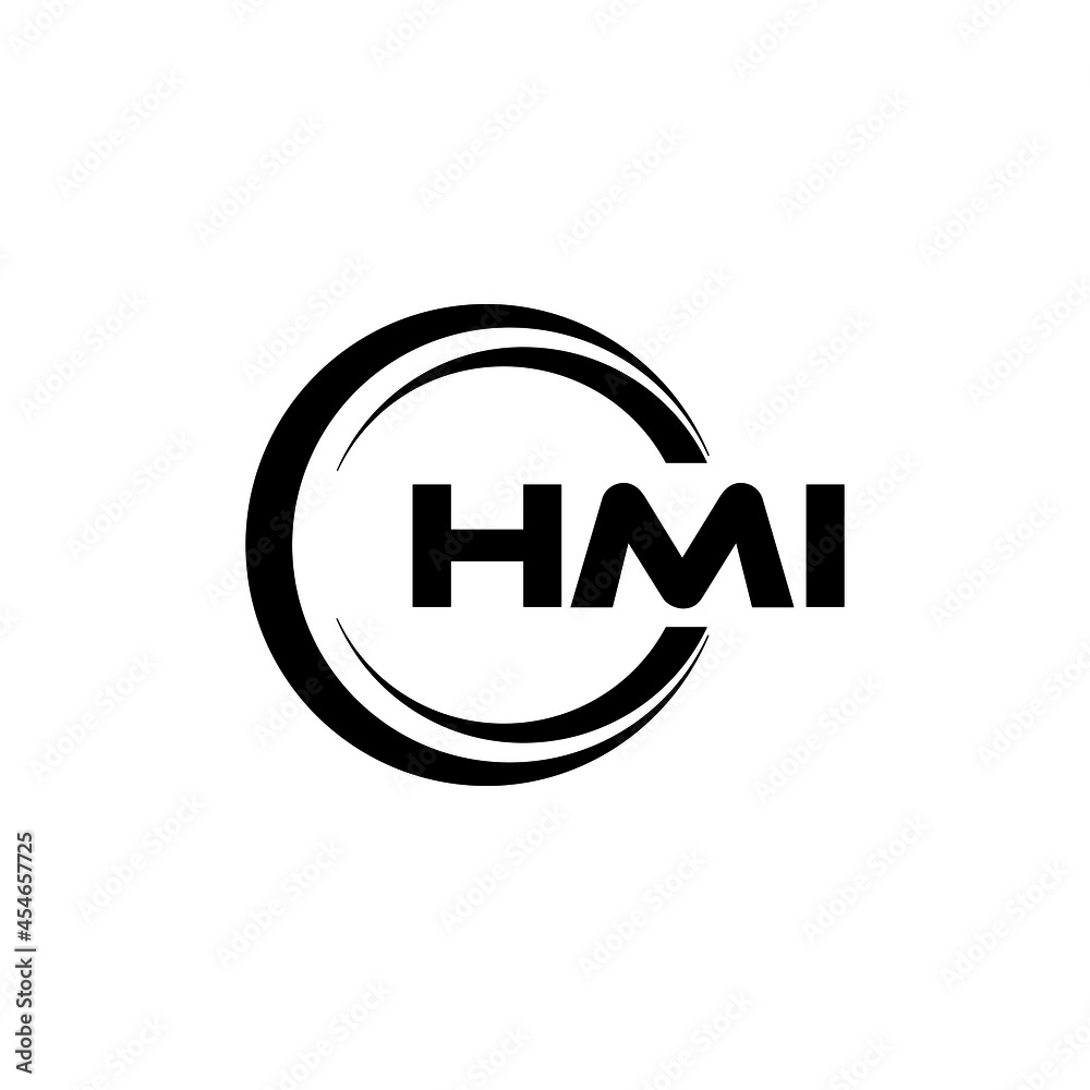 HMI letter logo design with white background in illustrator, vector