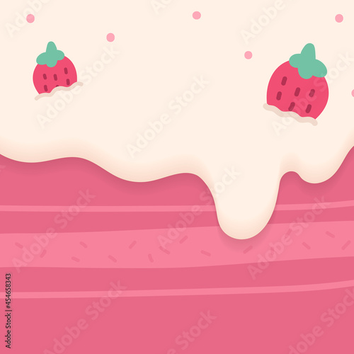 Waffles with strawberry ice cream social ads template