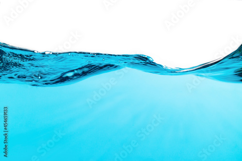 Blue Water Wave on White Background