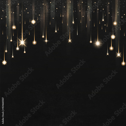 Gold sparkles patterned on black background