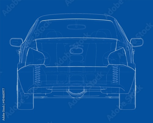 Electromobile. Vector Orthography