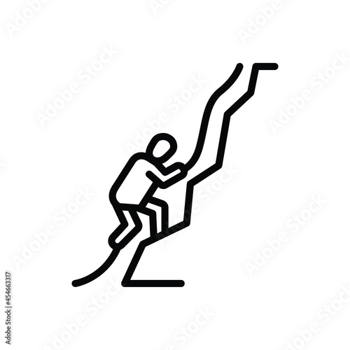 Black line icon for climb