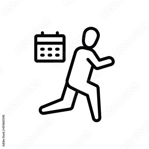 Black line icon for regularly