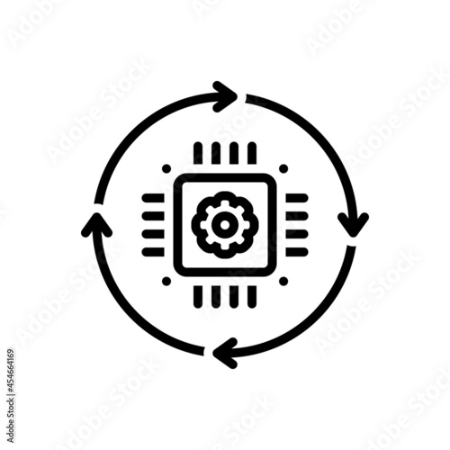 Black line icon for transform