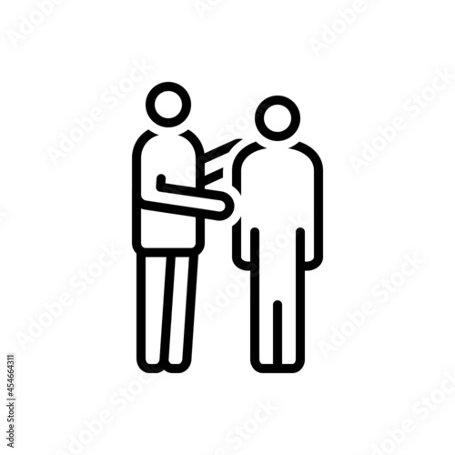 Black line icon for introduce