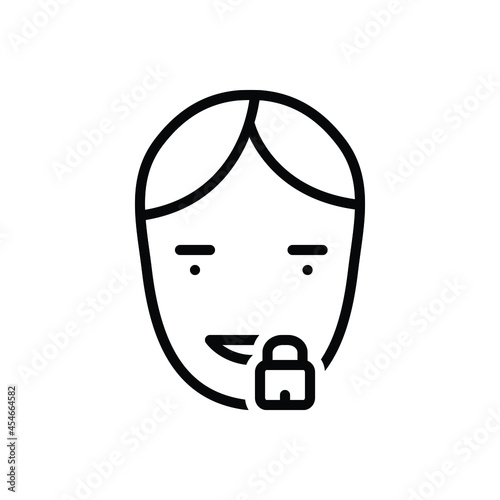 Black line icon for silence
